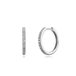 Pendientes Plata Mujer 18mm PEZ1343RHXX18 Aro Circonitas