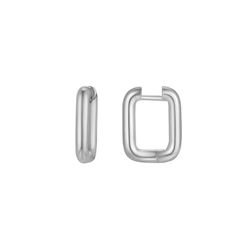Pendientes Plata Mujer 18x14mm PEL1172RH Aro Cuadrado En Brillo