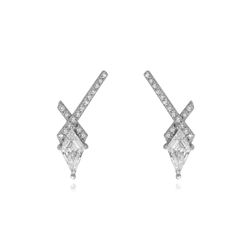 Pendientes Plata Mujer 19,5mm PEZ1374RH Cruz Circonitas