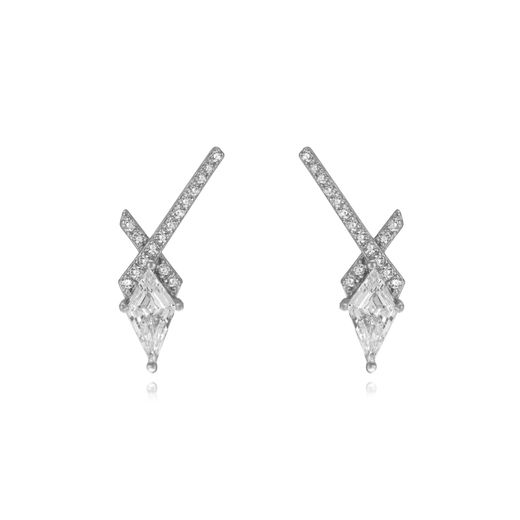 Pendientes Plata Mujer 19,5mm PEZ1374RH Cruz Circonitas