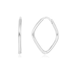 Pendientes Plata Mujer 20mm PEL1259RH20 Aro Rombo En Brillo