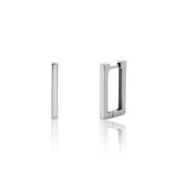 Pendientes Plata Mujer 20mm PEL1297RH Aro Rectangular En Brillo