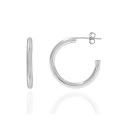 Pendientes Plata Mujer 21mm PEL0002RHXX21 Aro Abierto En Brillo