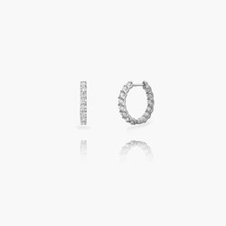 Pendientes Plata Mujer 22mm PPM0003RH22 Aro Circonitas