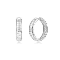 Pendientes Plata Mujer 25mm PEL1267RH25 Aro Rayas En Brillo