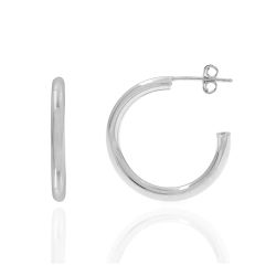 Pendientes Plata Mujer 26mm PEL0002RHXX26 Aro Abierto En Brillo
