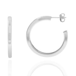 Pendientes Plata Mujer 36mm PEL0146RHXX36 Aro Abierto En Brillo