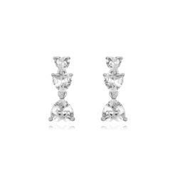 Pendientes Plata Mujer 4mm PEZ1304RH Corazones Circonitas