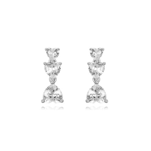 Pendientes Plata Mujer 4mm PEZ1304RH Corazones Circonitas