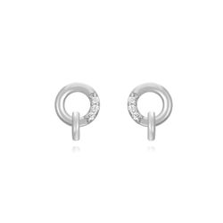 Pendientes Plata Mujer 6mm PEZ1311RH Círculo Circonitas