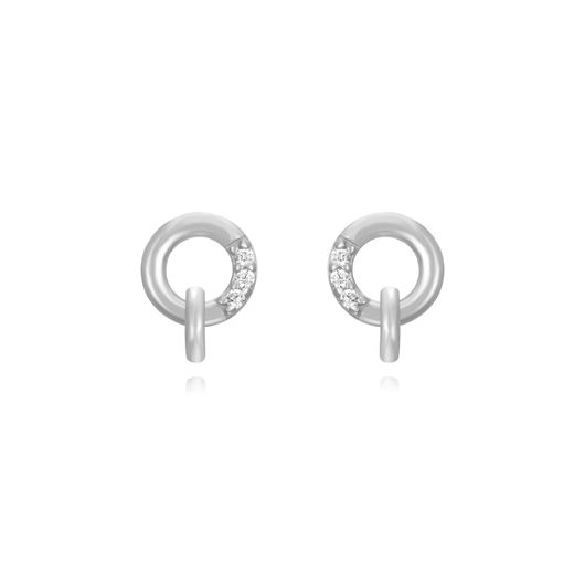 Pendientes Plata Mujer 6mm PEZ1311RH Círculo Circonitas