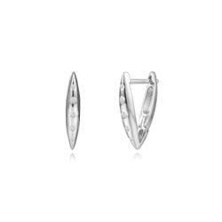 Pendientes Plata Mujer 7x16mm PEZ1494RH16 Aro Triángulo Circonitas
