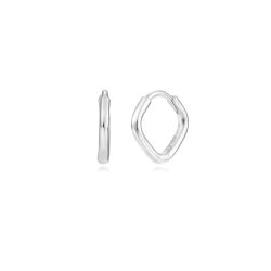 Pendientes Plata Mujer 8mm PEL1259RH08 Aro Rombo En Brillo