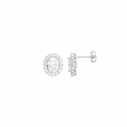 Pendientes Plata Mujer E05204 Óvalo C. Circonitas