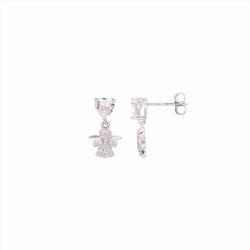 Pendientes Plata Mujer E17025 Colgante Ángel C. Circonitas