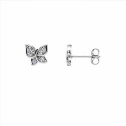 Pendientes Plata Mujer E21734 Mariposa C. Circonitas