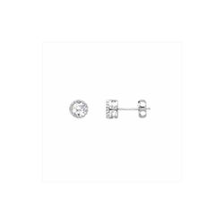 Pendientes Plata Mujer E21739 Circonita Redonda