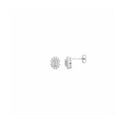 Pendientes Plata Mujer E21900 Óvalo Circonitas