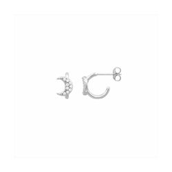 Pendientes Plata Mujer E27166 Medio Aro C. Media Luna C. Circonitas