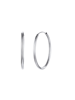 Pendientes Plata Mujer PAR 15/16 Aro Liso En Brillo