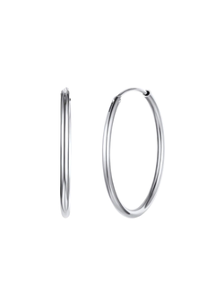 Pendientes Plata Mujer PAR 15/20 Aro Liso En Brillo