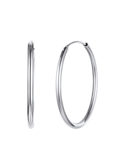 Pendientes Plata Mujer PAR 15/30 Aro Liso En Brillo