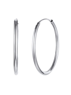 Pendientes Plata Mujer PAR 15/40 Aro Liso En Brillo