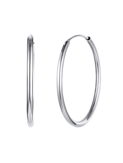 Pendientes Plata Mujer PAR 20/35 Aro Liso En Brillo