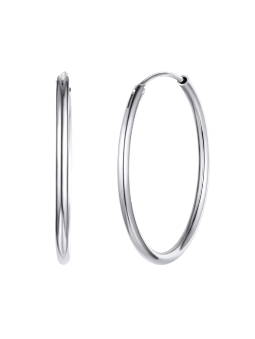Pendientes Plata Mujer PAR 20/35 Aro Liso En Brillo