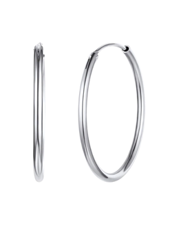 Pendientes Plata Mujer PAR 20/40 Aro Liso En Brillo