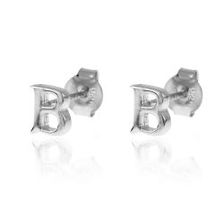 Pendientes Plata Mujer PE00457RHB Letra B 6mm