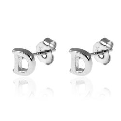 Pendientes Plata Mujer PE00457RHD Letra D 6mm