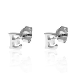 Pendientes Plata Mujer PE00457RHE Letra E 6mm
