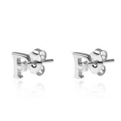 Pendientes Plata Mujer PE00457RHF Letra F 6mm