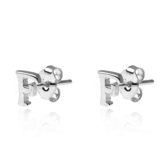Pendientes Plata Mujer PE00457RHF Letra F 6mm