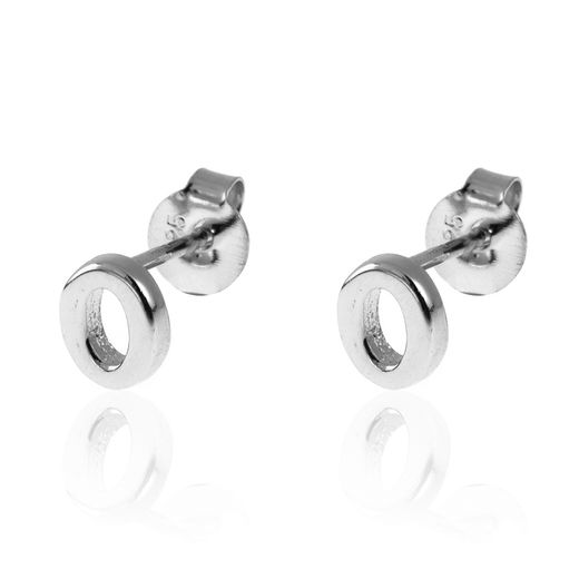 Pendientes Plata Mujer PE00457RHO Letra O 6mm