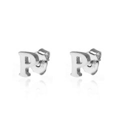 Pendientes Plata Mujer PE00457RHP Letra P 6mm