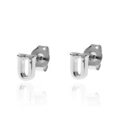 Pendientes Plata Mujer PE00457RHU Letra U 6mm