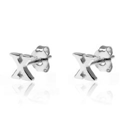 Pendientes Plata Mujer PE00457RHX Letra X 6mm