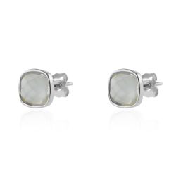 Pendientes Plata Mujer PEM0002RHCA Piedras Minerales Calcedonia