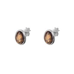 Pendientes Plata Mujer PEM0006RHCH Piedras Minerales Cuarzo Ahumado