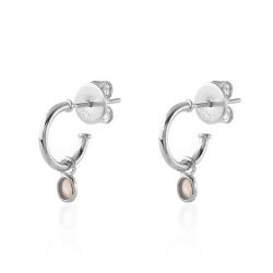 Pendientes Plata Mujer PEM0013RHCR Piedras Minerales Cuarzo Rosa