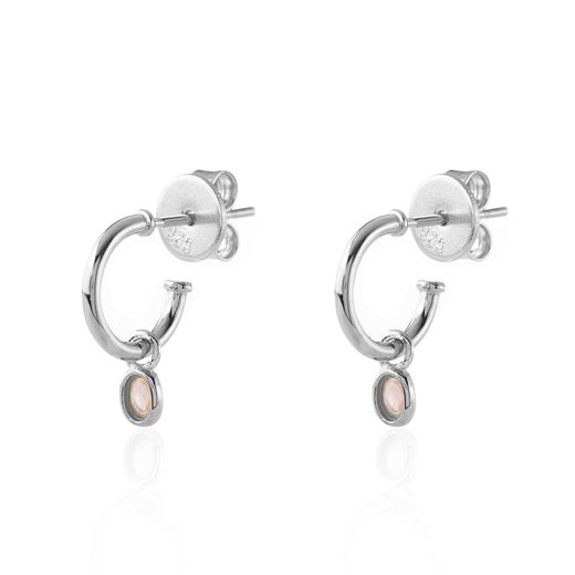 Pendientes Plata Mujer PEM0013RHCR Piedras Minerales Cuarzo Rosa