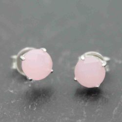 Pendientes Plata Mujer PEM0016RHCR Piedras Minerales Cuarzo Rosa