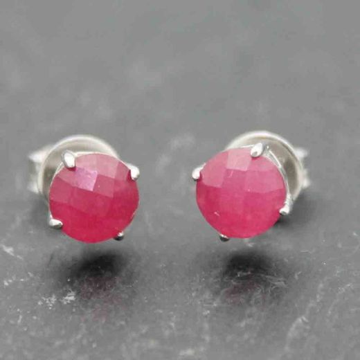 Pendientes Plata Mujer PEM0016RHRU Piedras Minerales Rubí