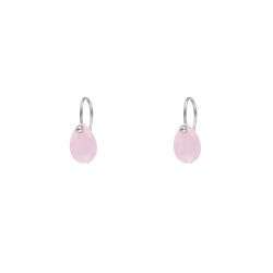 Pendientes Plata Mujer PEM0039RHCR Piedras Minerales Cuarzo Rosa