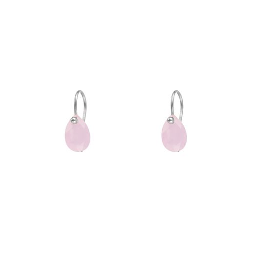 Pendientes Plata Mujer PEM0039RHCR Piedras Minerales Cuarzo Rosa