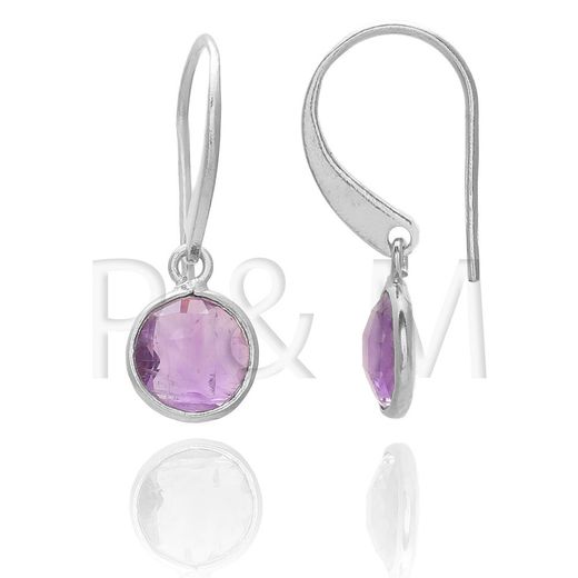 Pendientes Plata Mujer PEM0041RHAM Piedras Minerales Amatista
