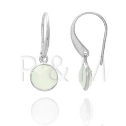 Pendientes Plata Mujer PEM0041RHCA Piedras Minerales Calcedonia