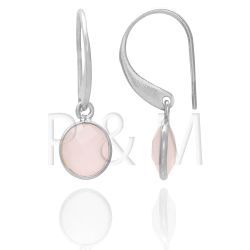 Pendientes Plata Mujer PEM0041RHCR Piedras Minerales Cuarzo Rosa